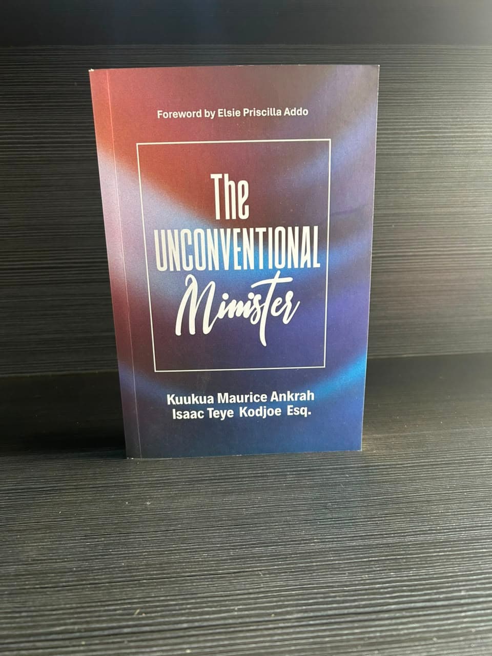 Front cover of a paperback with a blurred red and blue gradient and a white-framed title in condensed capitals and script, with two author names beneath it.